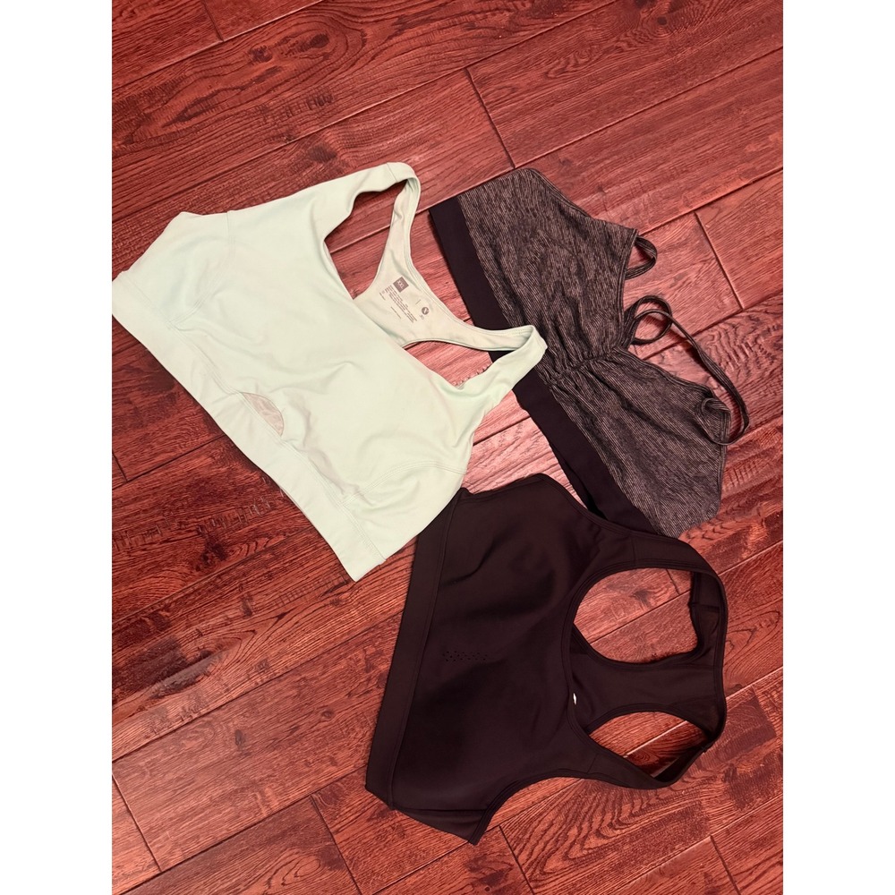 Avia Old Navy Xersion Sports Bra Lot XXL Black Mint Gray Space Dye 3 Pack